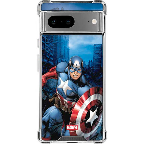 Marvel Captain America Portrait Google Pixel 8 Clear Case